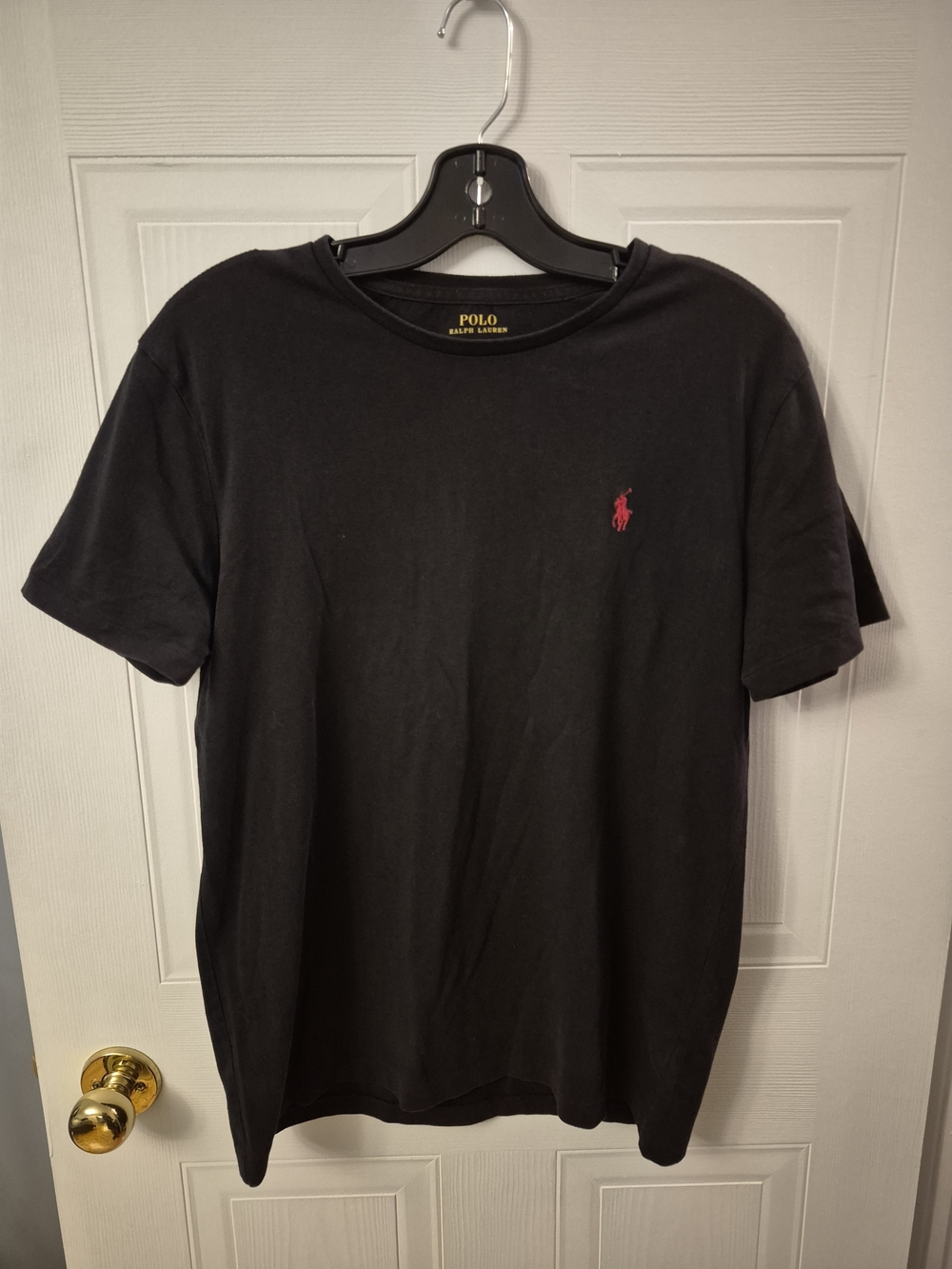 Polo by Ralph Lauren Black Crewneck T-Shirt with Red Pony